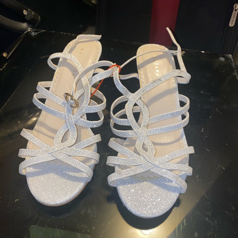 White strappy heels